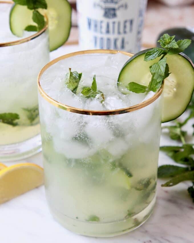 Cucumber and Mint Lemonade with Tequila