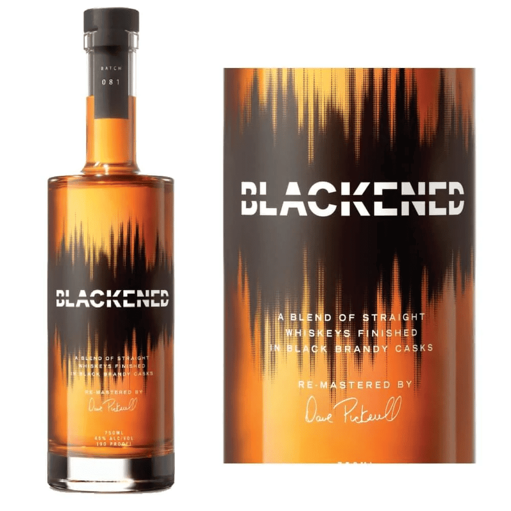 blackened whiskey bottle